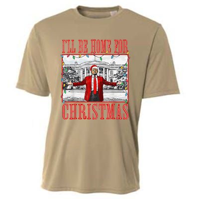 ILl Be Home For Christmas Santa Funny Trump Xmas Pajamas Cooling Performance Crew T-Shirt