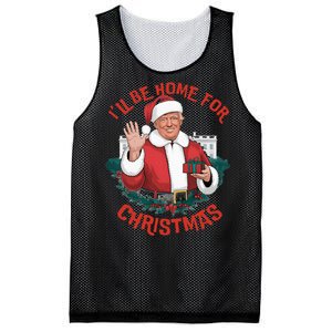 ILl Be Home For Christmas Trump Santa Ugly Pajamas Humor Mesh Reversible Basketball Jersey Tank