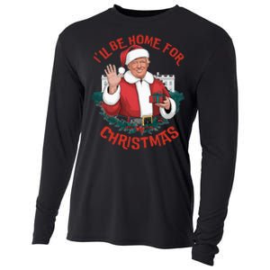 ILl Be Home For Christmas Trump Santa Ugly Pajamas Humor Cooling Performance Long Sleeve Crew