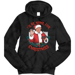 ILl Be Home For Christmas Trump Santa Ugly Pajamas Humor Tie Dye Hoodie