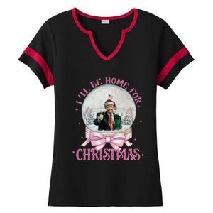 ILl Be Home For Christmas Trump Xmas 2024 Ladies Halftime Notch Neck Tee