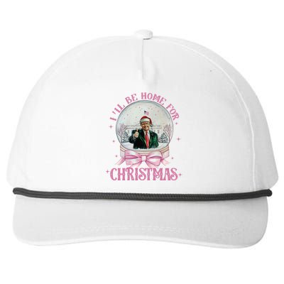 ILl Be Home For Christmas Trump Xmas 2024 Snapback Five-Panel Rope Hat