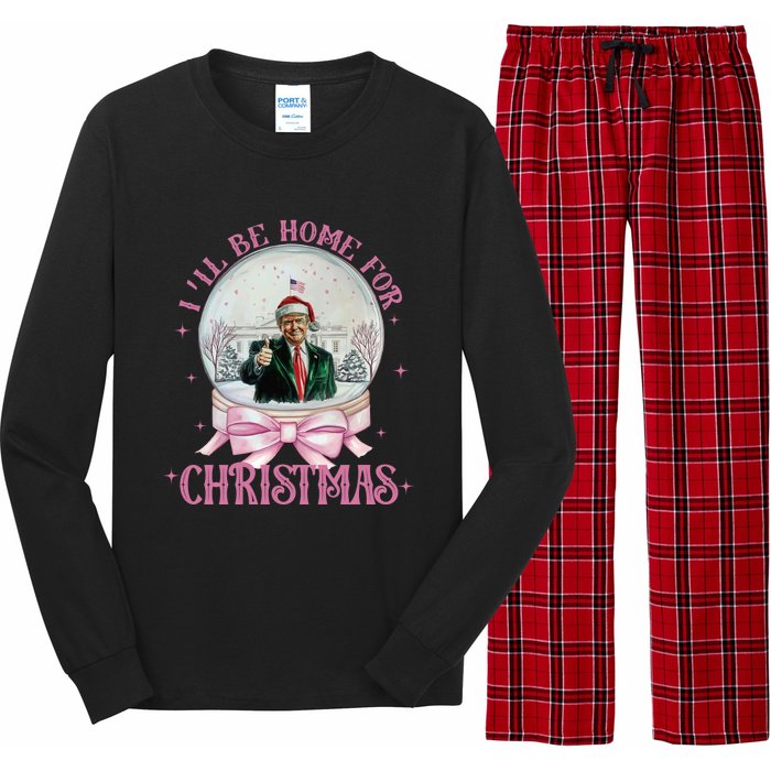 ILl Be Home For Christmas Trump Xmas 2024 Long Sleeve Pajama Set