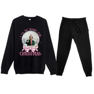 ILl Be Home For Christmas Trump Xmas 2024 Premium Crewneck Sweatsuit Set