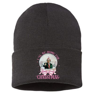 ILl Be Home For Christmas Trump Xmas 2024 Sustainable Knit Beanie