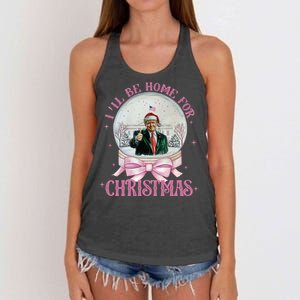 ILl Be Home For Christmas Trump Xmas 2024 Women's Knotted Racerback Tank