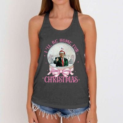 ILl Be Home For Christmas Trump Xmas 2024 Women's Knotted Racerback Tank