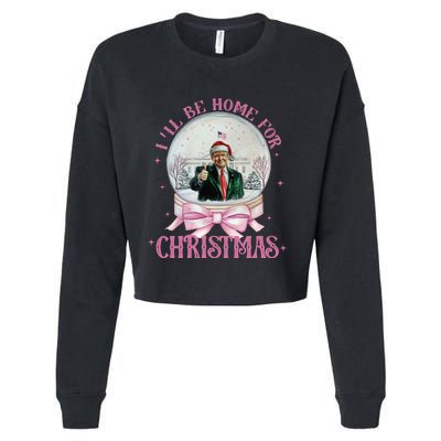 ILl Be Home For Christmas Trump Xmas 2024 Cropped Pullover Crew