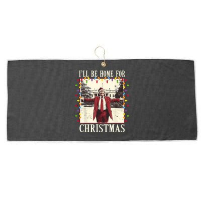 ILl Be Home For Christmas 2024 Family Xmas Pajamas Matching Large Microfiber Waffle Golf Towel