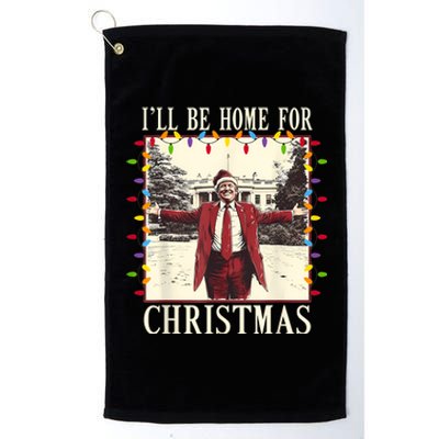 ILl Be Home For Christmas 2024 Family Xmas Pajamas Matching Platinum Collection Golf Towel