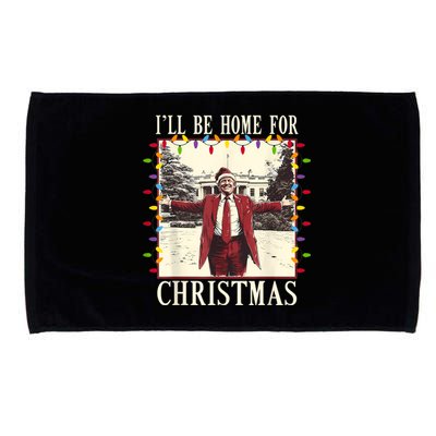 ILl Be Home For Christmas 2024 Family Xmas Pajamas Matching Microfiber Hand Towel