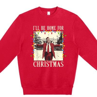 ILl Be Home For Christmas 2024 Family Xmas Pajamas Matching Premium Crewneck Sweatshirt