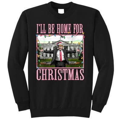 Ill Be Home For Christmas Funny Santa Claus Trump 2024 Sweatshirt