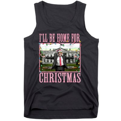 Ill Be Home For Christmas Funny Santa Claus Trump 2024 Tank Top