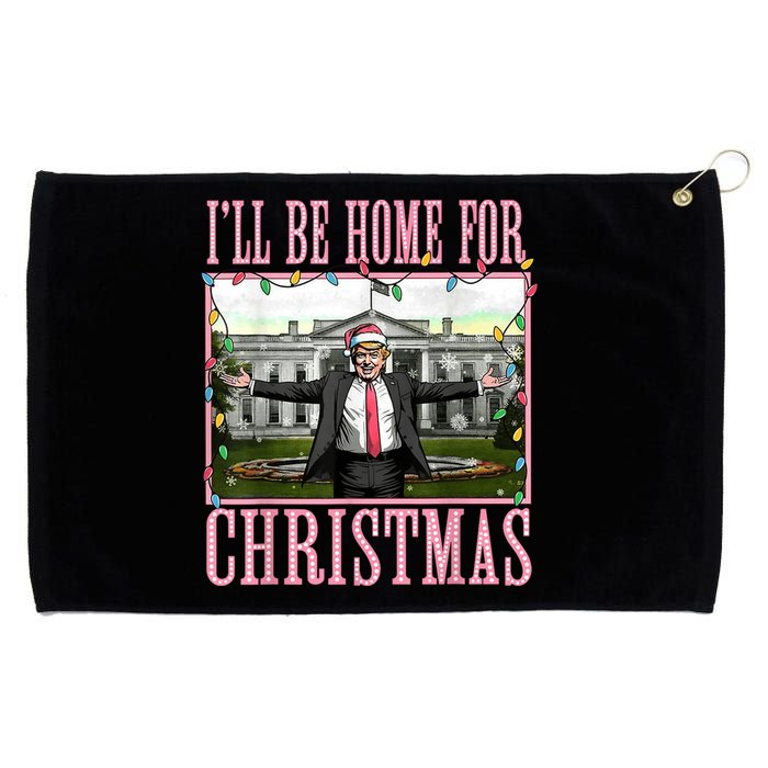 Ill Be Home For Christmas Funny Santa Claus Trump 2024 Grommeted Golf Towel