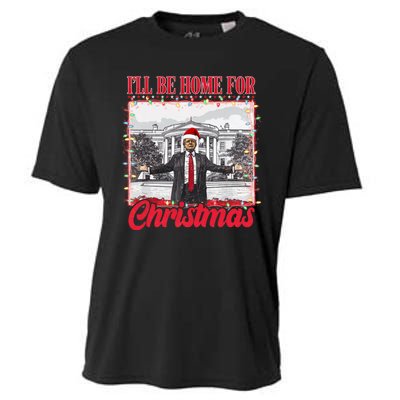 Ill Be Home For Christmas Santa Funny Trump Xmas Pajamas Cooling Performance Crew T-Shirt