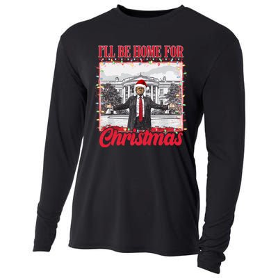 Ill Be Home For Christmas Santa Funny Trump Xmas Pajamas Cooling Performance Long Sleeve Crew