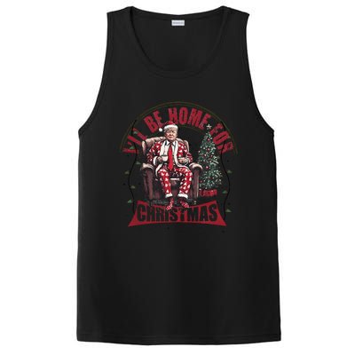 ILl Be Home For Christmas Santa Funny Trump Xmas Pajamas PosiCharge Competitor Tank