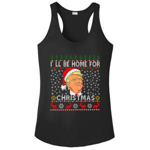 ILl Be Home For Christmas Santa Trump Xmas Pajamas Funny Ladies PosiCharge Competitor Racerback Tank