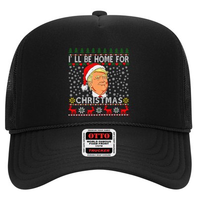 ILl Be Home For Christmas Santa Trump Xmas Pajamas Funny Trucker Hat