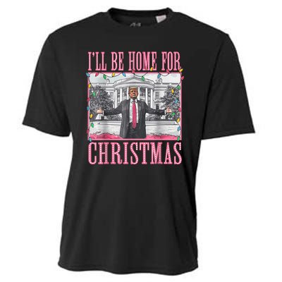 Ill Be Home For Christmas Santa Funny Trump Xmas Pajamas Cooling Performance Crew T-Shirt