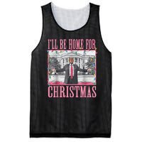 Ill Be Home For Christmas Santa Funny Trump Xmas Pajamas Mesh Reversible Basketball Jersey Tank