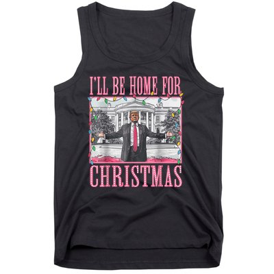 Ill Be Home For Christmas Santa Funny Trump Xmas Pajamas Tank Top