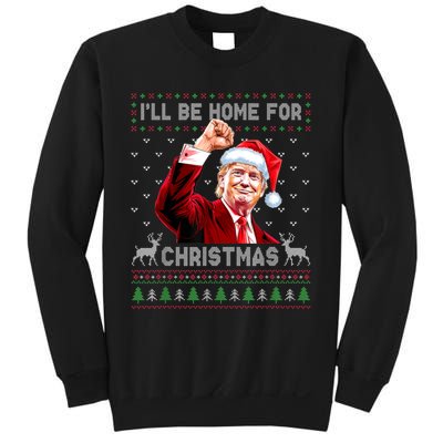 ILl Be Home For Christmas Ugly Sweaters Funny Trump 47 Xmas Sweatshirt