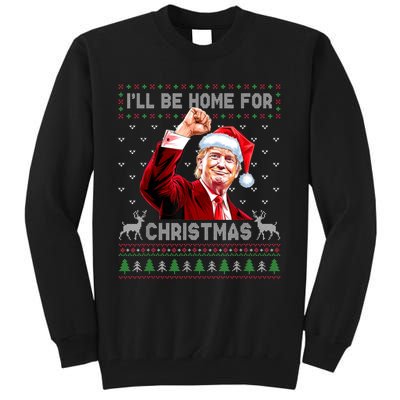 ILl Be Home For Christmas Ugly Sweaters Funny Trump 47 Xmas Tall Sweatshirt