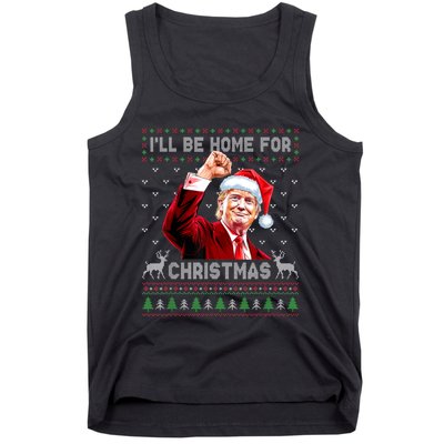 ILl Be Home For Christmas Ugly Sweaters Funny Trump 47 Xmas Tank Top