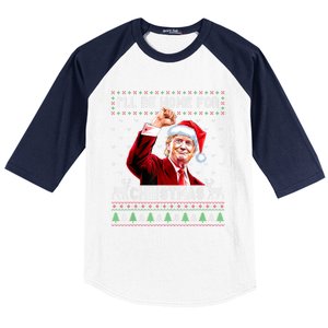 ILl Be Home For Christmas Ugly Sweaters Funny Trump 47 Xmas Baseball Sleeve Shirt