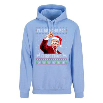 ILl Be Home For Christmas Ugly Sweaters Funny Trump 47 Xmas Unisex Surf Hoodie