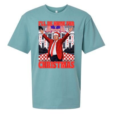 Ill Be Home For Christmas Santa Funny Trump Xmas Pajamas Sueded Cloud Jersey T-Shirt