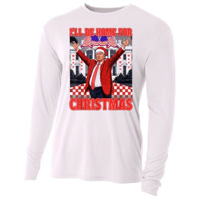 Ill Be Home For Christmas Santa Funny Trump Xmas Pajamas Cooling Performance Long Sleeve Crew