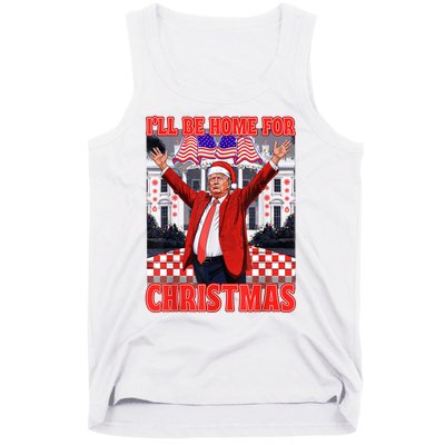 Ill Be Home For Christmas Santa Funny Trump Xmas Pajamas Tank Top