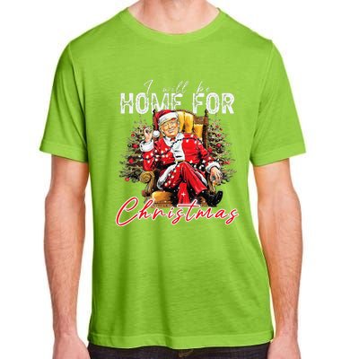 ILl Be Home For Christmas Funny Santa Trump Xmas Pajamas Adult ChromaSoft Performance T-Shirt