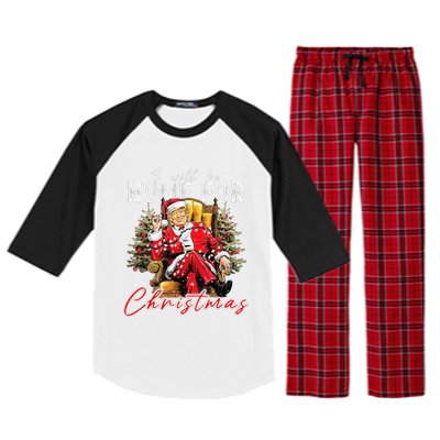 ILl Be Home For Christmas Funny Santa Trump Xmas Pajamas Raglan Sleeve Pajama Set