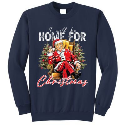 ILl Be Home For Christmas Funny Santa Trump Xmas Pajamas Sweatshirt