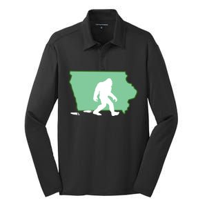 Iowa Bigfoot Hunter State Gift Silk Touch Performance Long Sleeve Polo