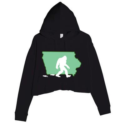 Iowa Bigfoot Hunter State Gift Crop Fleece Hoodie