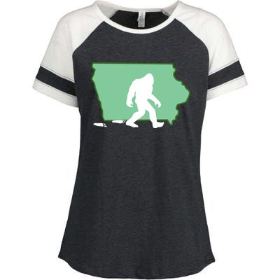 Iowa Bigfoot Hunter State Gift Enza Ladies Jersey Colorblock Tee