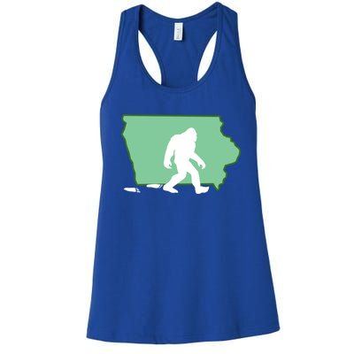 Iowa Bigfoot Hunter State Gift Women's Racerback Tank