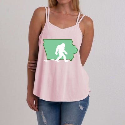 Iowa Bigfoot Hunter State Gift Women's Strappy Tank