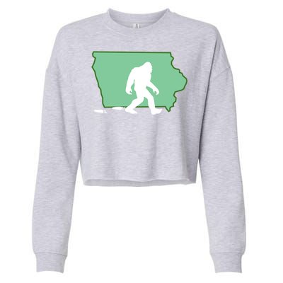 Iowa Bigfoot Hunter State Gift Cropped Pullover Crew