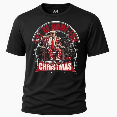 ILl Be Home For Christmas Santa Funny Trump Xmas Cooling Performance Crew T-Shirt