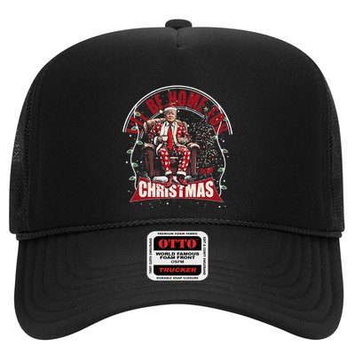 ILl Be Home For Christmas Santa Funny Trump Xmas Trucker Hat