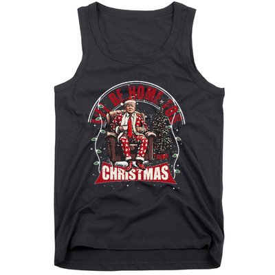 ILl Be Home For Christmas Santa Funny Trump Xmas Tank Top