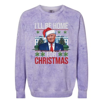 Ill Be Home For Christmas Funny Trump Ugly Christmas Colorblast Crewneck Sweatshirt