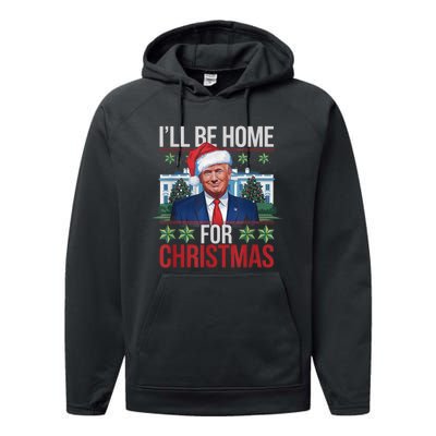 Ill Be Home For Christmas Funny Trump Ugly Christmas Performance Fleece Hoodie