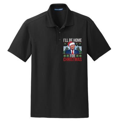 Ill Be Home For Christmas Funny Trump Ugly Christmas Dry Zone Grid Polo